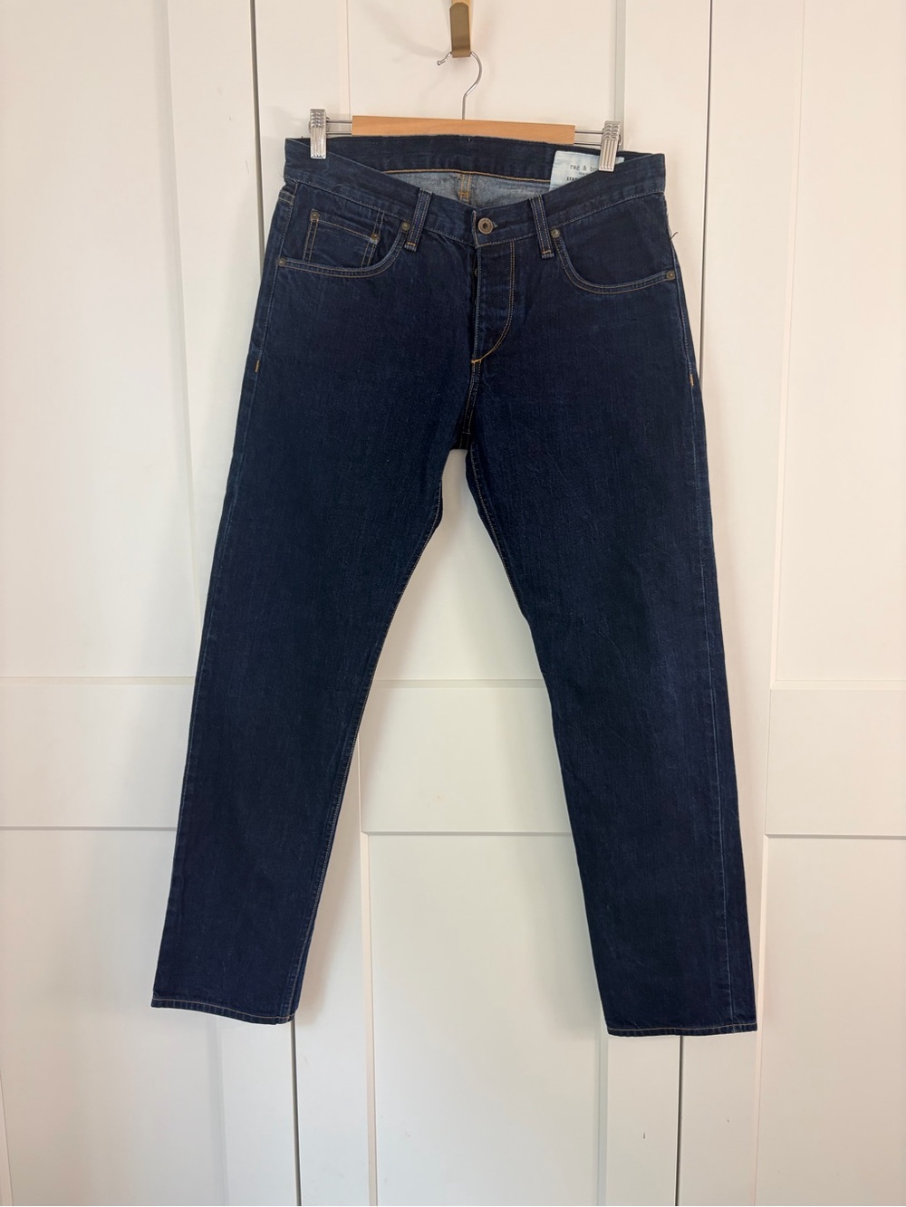 rag & bone Men's Standard Issue Fit 2 Slim-Leg Jeans in Salvage Raw Denim | 33